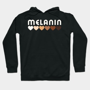 Melanin, hearts, afro, black woman, African American, Black Girl Magic Hoodie